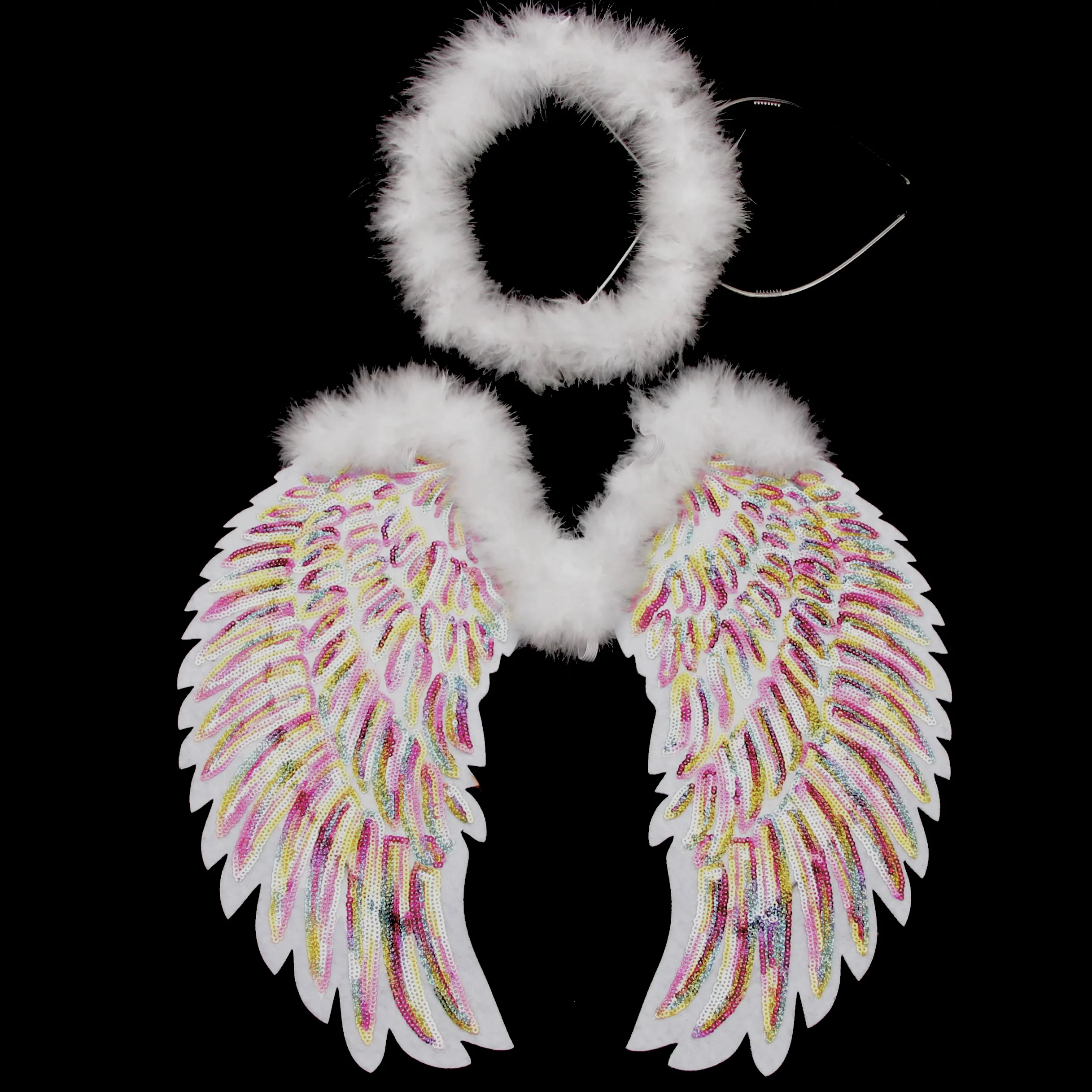Factory Custom Party Supplies Wings Feather New Wings Shape Feather Ornaments Marabou Sequin Wings for Party
