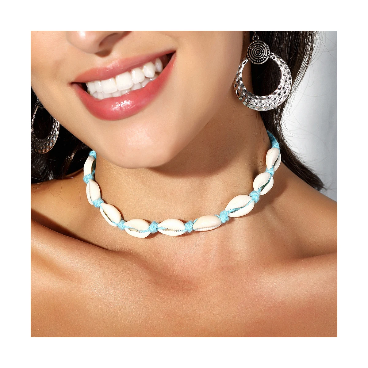 Bohemian Beaded Seashell Pendant Chain Choker Necklace Bracelet Beach Bikini Accessories