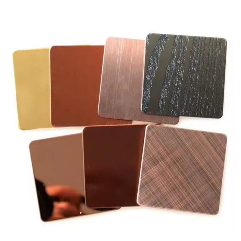 AISI 201 304 316 430 Grade Ss sheet And Coil Gold Mirror Brushed Bronze Hairline Stainless Steel Sheet For Building Decoration