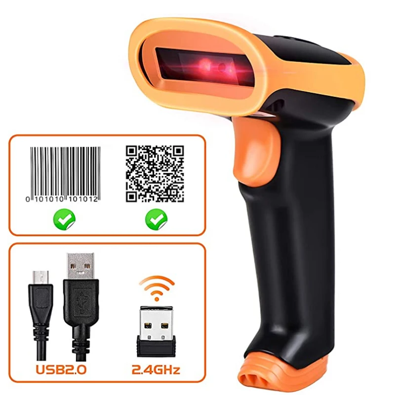 KEFAR L8BL Blutoth 2D Barcode Reader And S8 QR PDF417 2.4G Wireless Wired Handheld Barcode Scanner USB Support Mobile Phone Pad