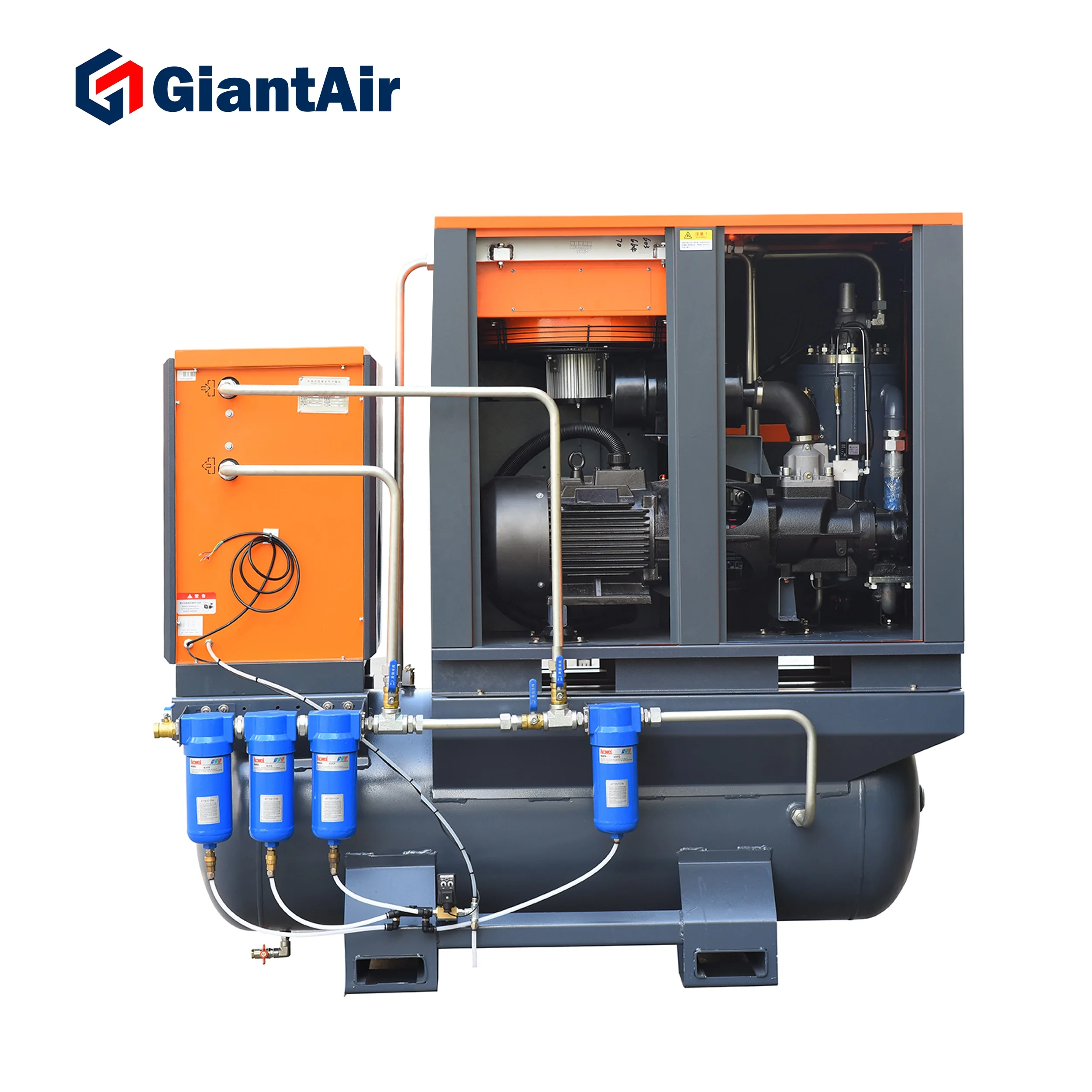 Все-в-одном, 11 кВт, 15 л.с., встроенный винтовой воздушный компрессор с сушилкой и баком 500 литров, воздушный компрессор 59 Cfm