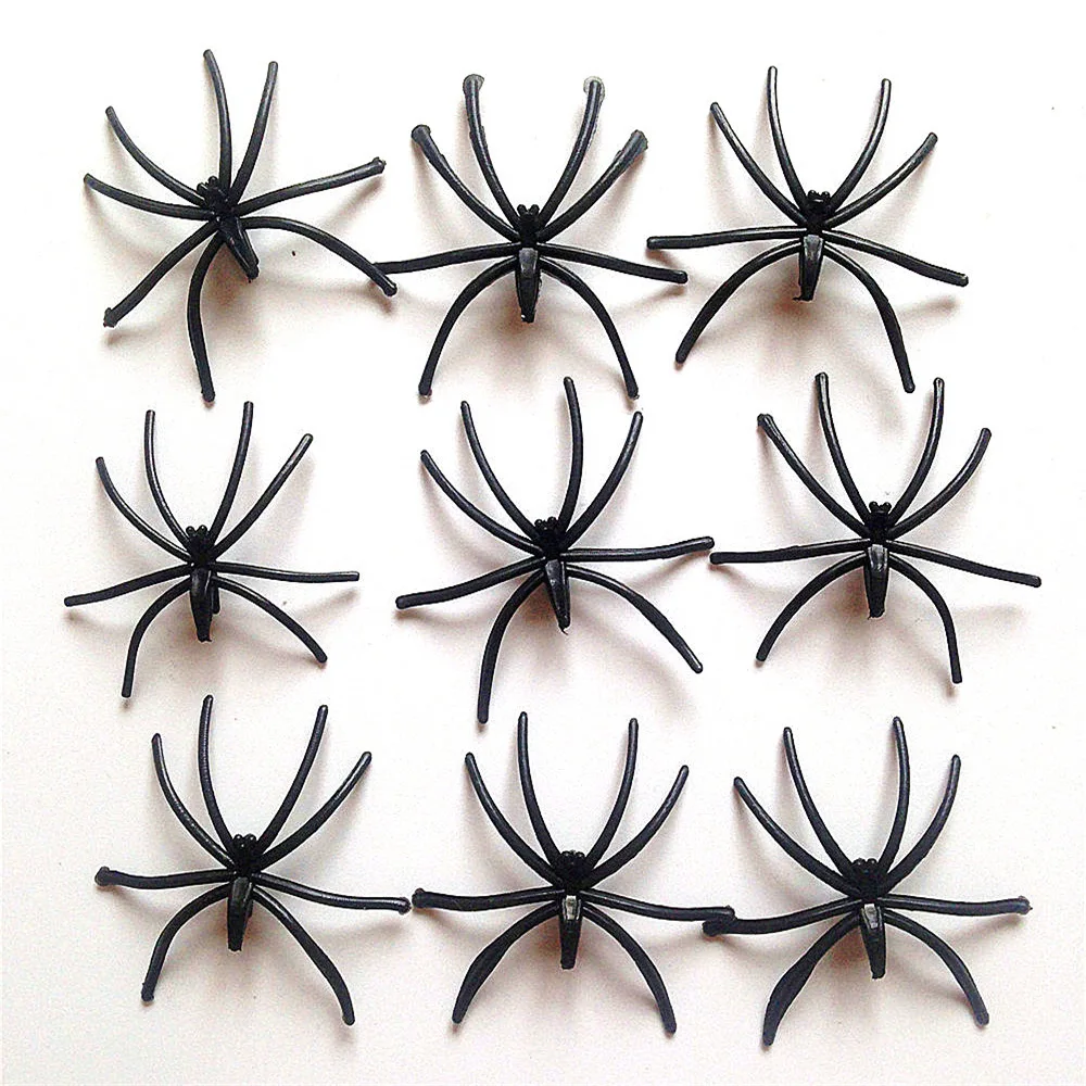 Multicolor 4.5cm Small Plastic Spiders Tiny Terror Prank Props Spider for Halloween Outdoor Decorations