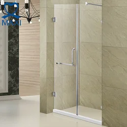 Modern design square corner shower cabins frameless hinge bathroom acrylic shower door