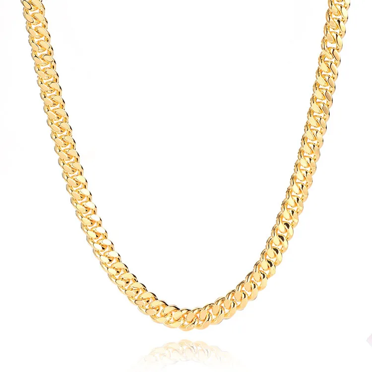 
14K Gold plated 925 sterling silver cuban link chain necklace for man 