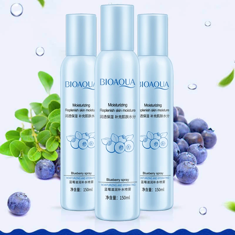 BIOAQUA 150ml blueberry osmanthus spray oil control deep hydration replenish skin moisture promote absorption water facial spray