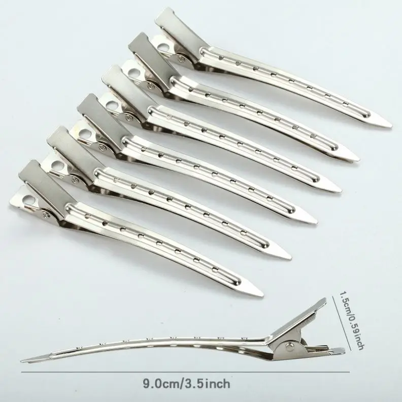 Hot sale 3.5 Inches Duck Bill Hair Clips Metal Alligator Curl Clips Sectioning Clips For Beauty Salon