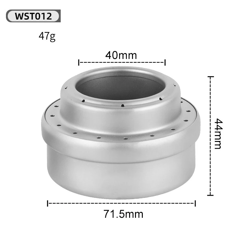 Camping Stove Mini Burner Adaptor Outdoor Hiking Picnic Ultralight Cooking Stove with Lid Titanium Alcohol Stove with Rack