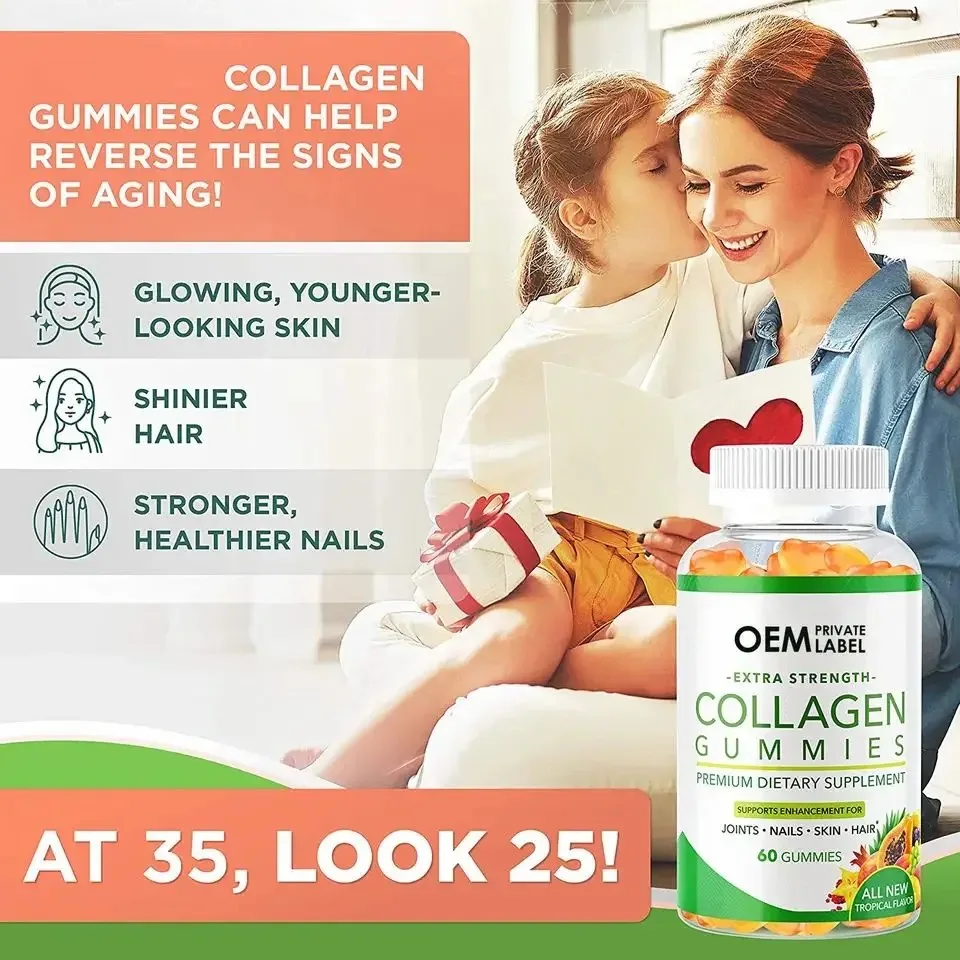 Collagen Gummies Extra Strength Premium Dietary Supplement Supports Enhancement for Joint, Hair, Skin, Nail 60 Collagen Gummy