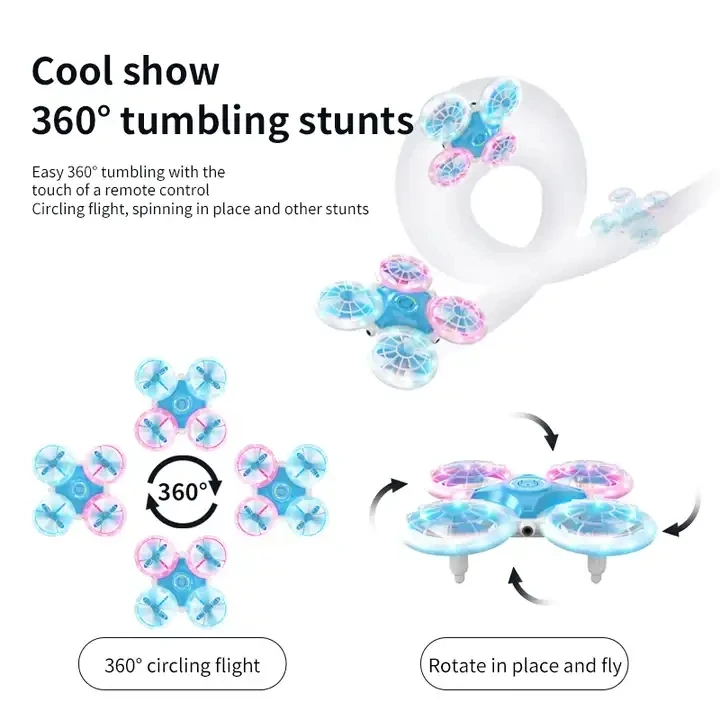 2.4GHz New Colorful LED Lights up Small Drone with Controller for Training Beginners