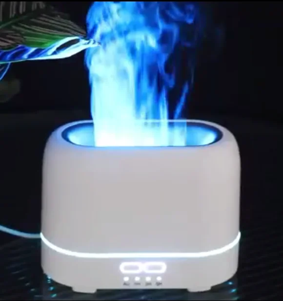 2022 New Style Desktop Essential Oil Diffuser Imitate Blue Flame Aroma Diffuser Ultrasonic Air Humidifier
