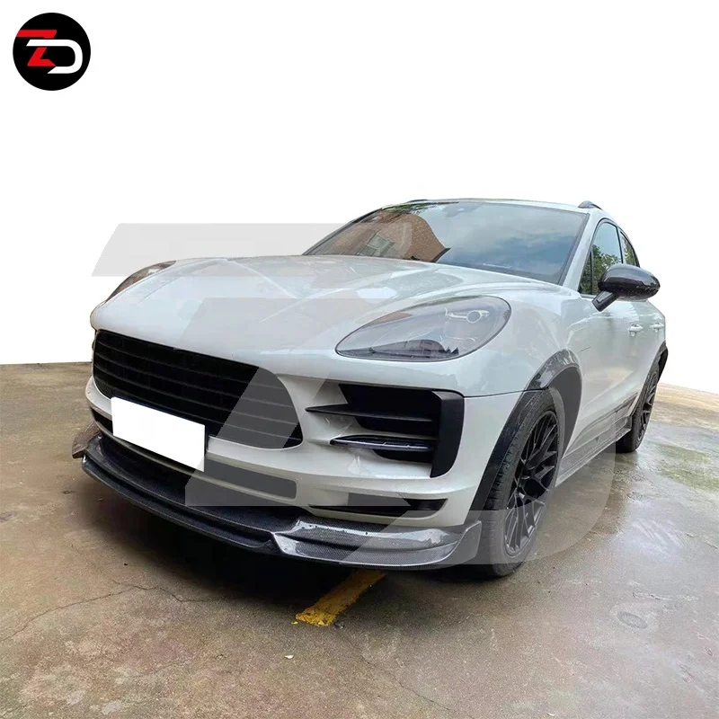 Горячая Распродажа комплект из углеродного волокна для Porsche Macan 95b. 2 с передним подбородком задней губой дверью Тимом спойлер багажника верхнее крыло