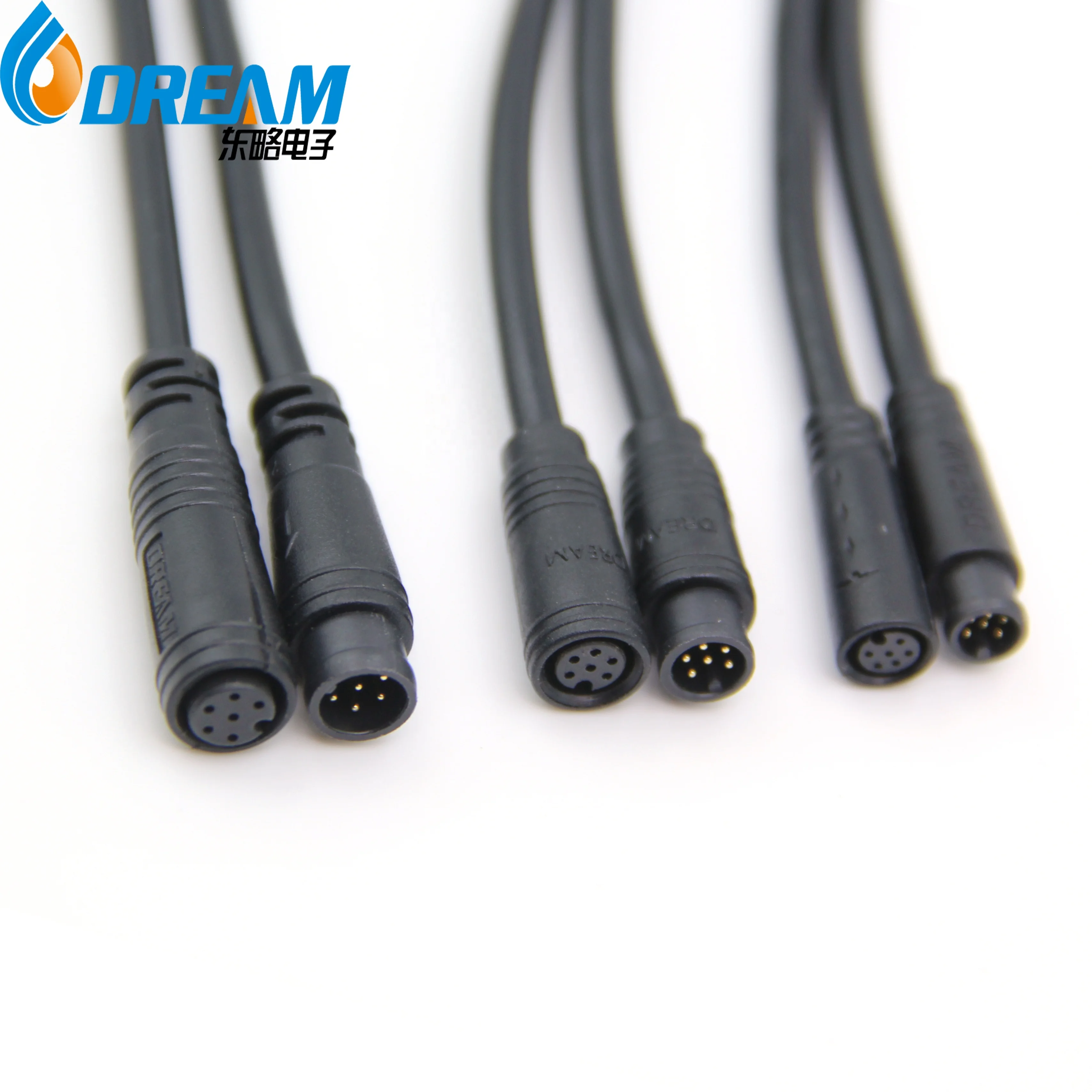 Male or Female 2pin 3pin 4pin 5pin 6pin M8 Electric Bike Connector IP65 Waterproof Connector