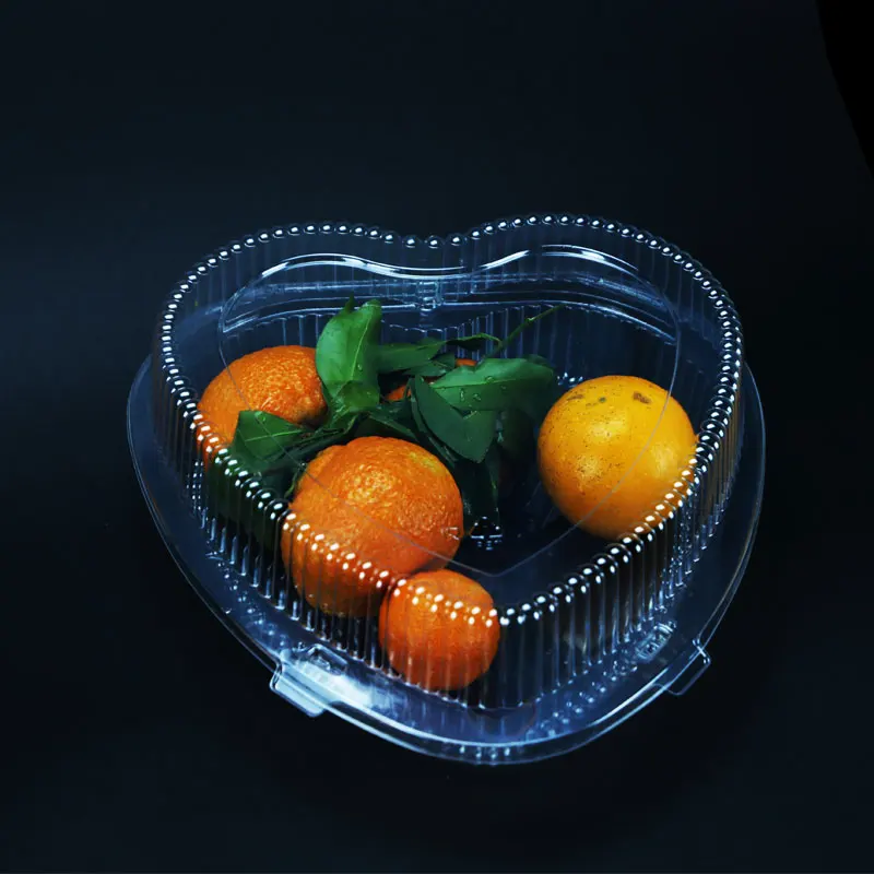 
Heart Shape clamshell blister packaging butterfly fruit tray 