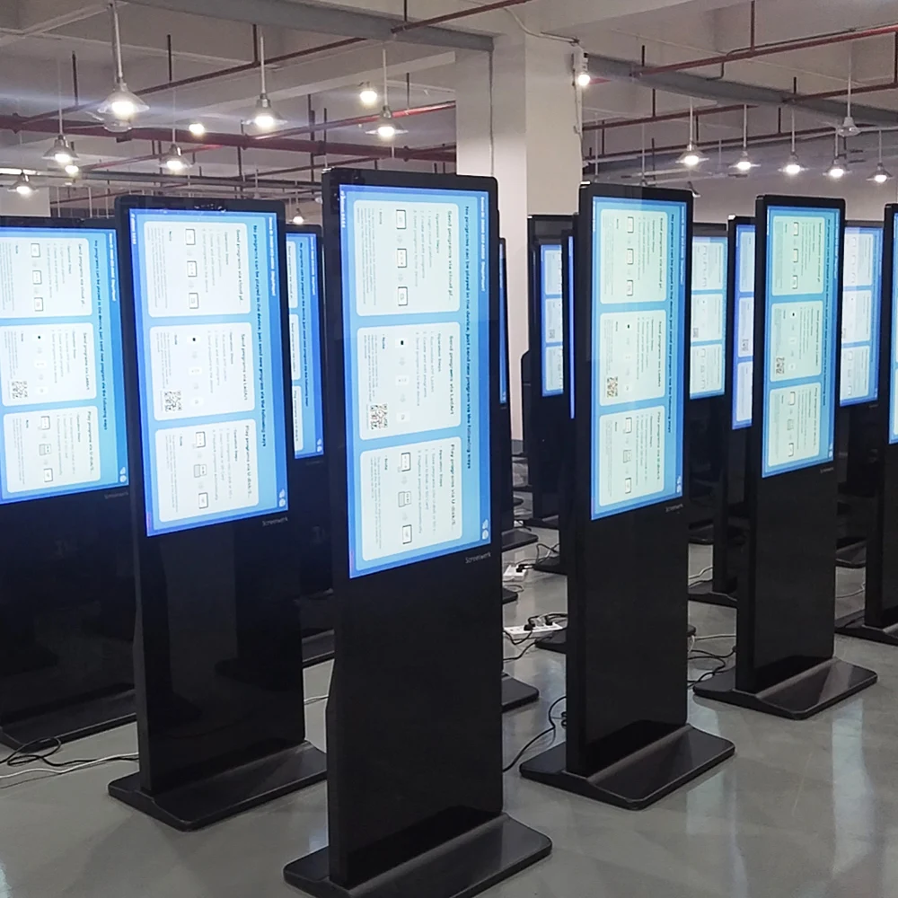 Floor Standing 43 49 55 65 inch Android Video LCD Advertising Display Touch Screen Kiosk Digital Signage
