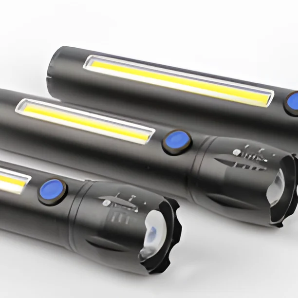 Torch Light Led Flashlight Long Range Powerful 3w Led+3w Cob Rechargeable Flashlight