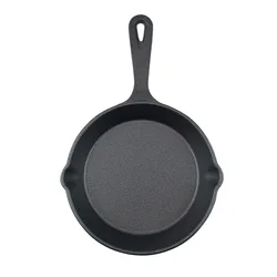 China manufacture flat bottom frying skillet pre-seasoned cast iron cooking pans