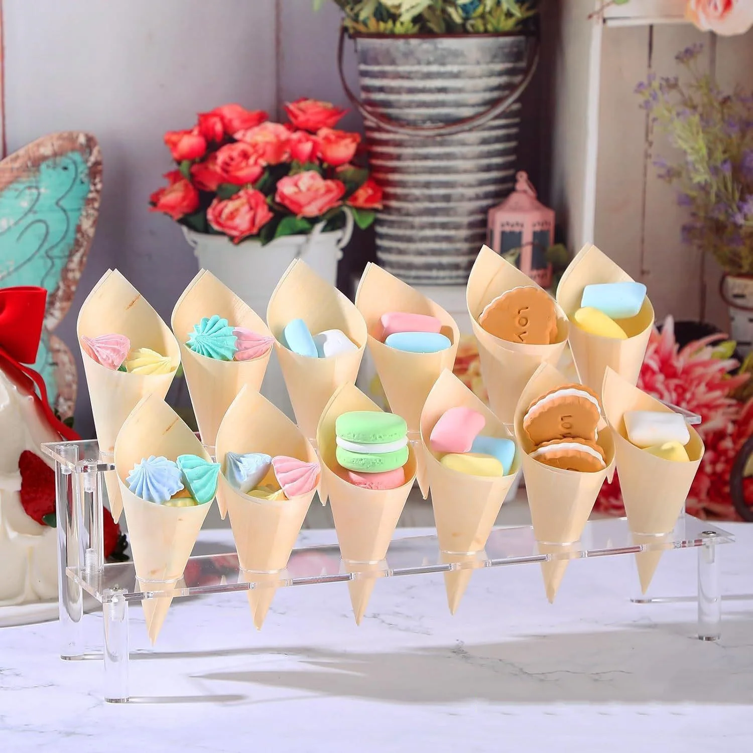 Customized Acrylic Wholesale Transparent Cake Fruit Display Suitable Home Use in Dessert Shops Ice Cream Stand