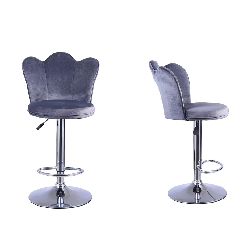 Hot Modern Durable Swivel Hydraulic Lifting Luxury Velvet Bar Chair For Kitchen