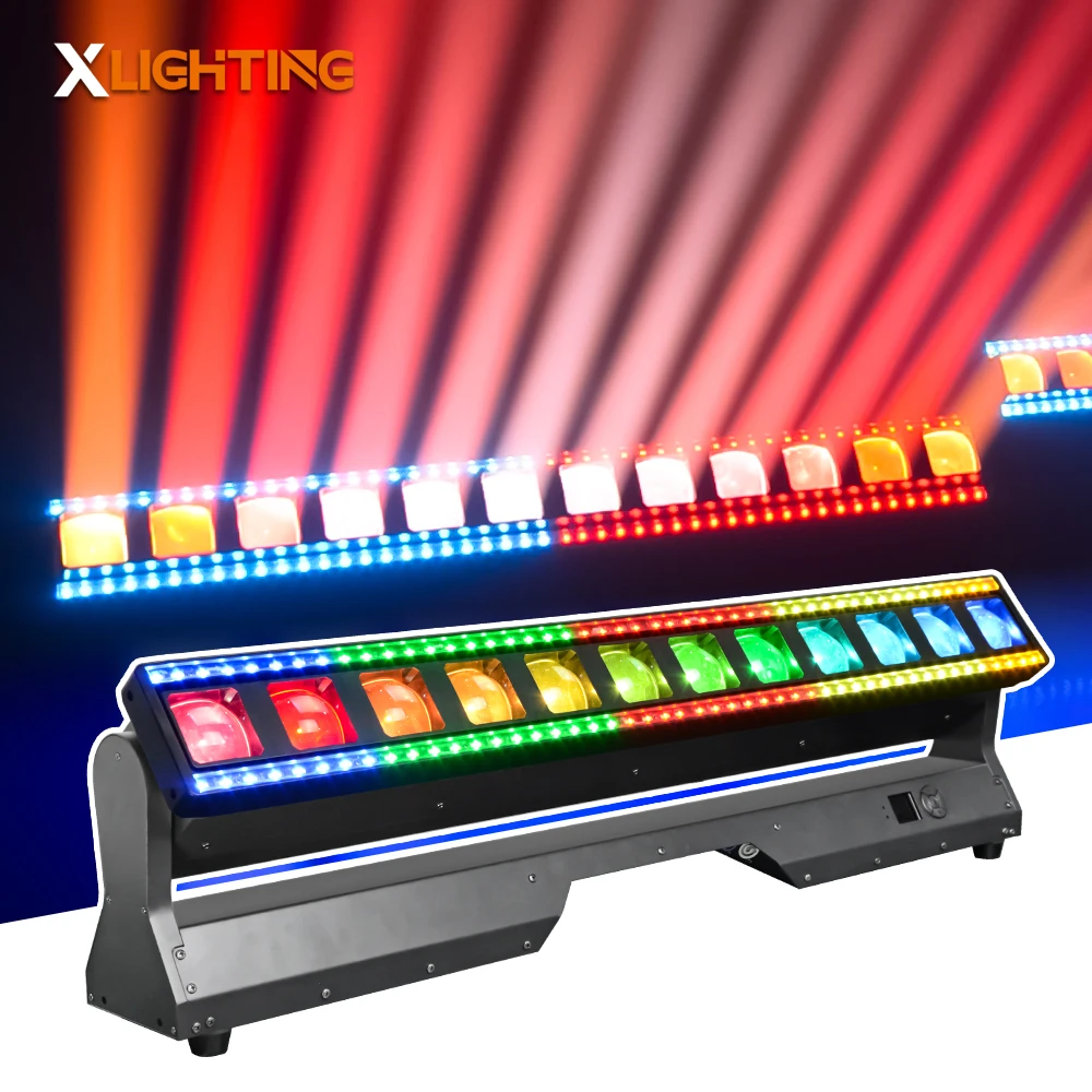 LED Bar 600W Moving Light 12 Head RGB 4in1 Dmx Control Bars Lyre Lights For DJ Disco Club Stage Lighting