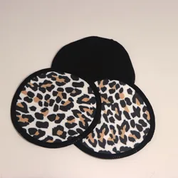Eco Leopard Print Cotton Face Pads Makeups Wash Puffs Printing Washable Cosmetics Facial Pads