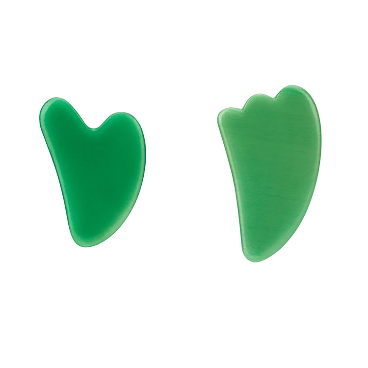 
OEM/ODM Natural Green Bian Jade Stone Gua sha amethyst Massage Tool Green Aventurine heart shape Guasha set Facial Board 