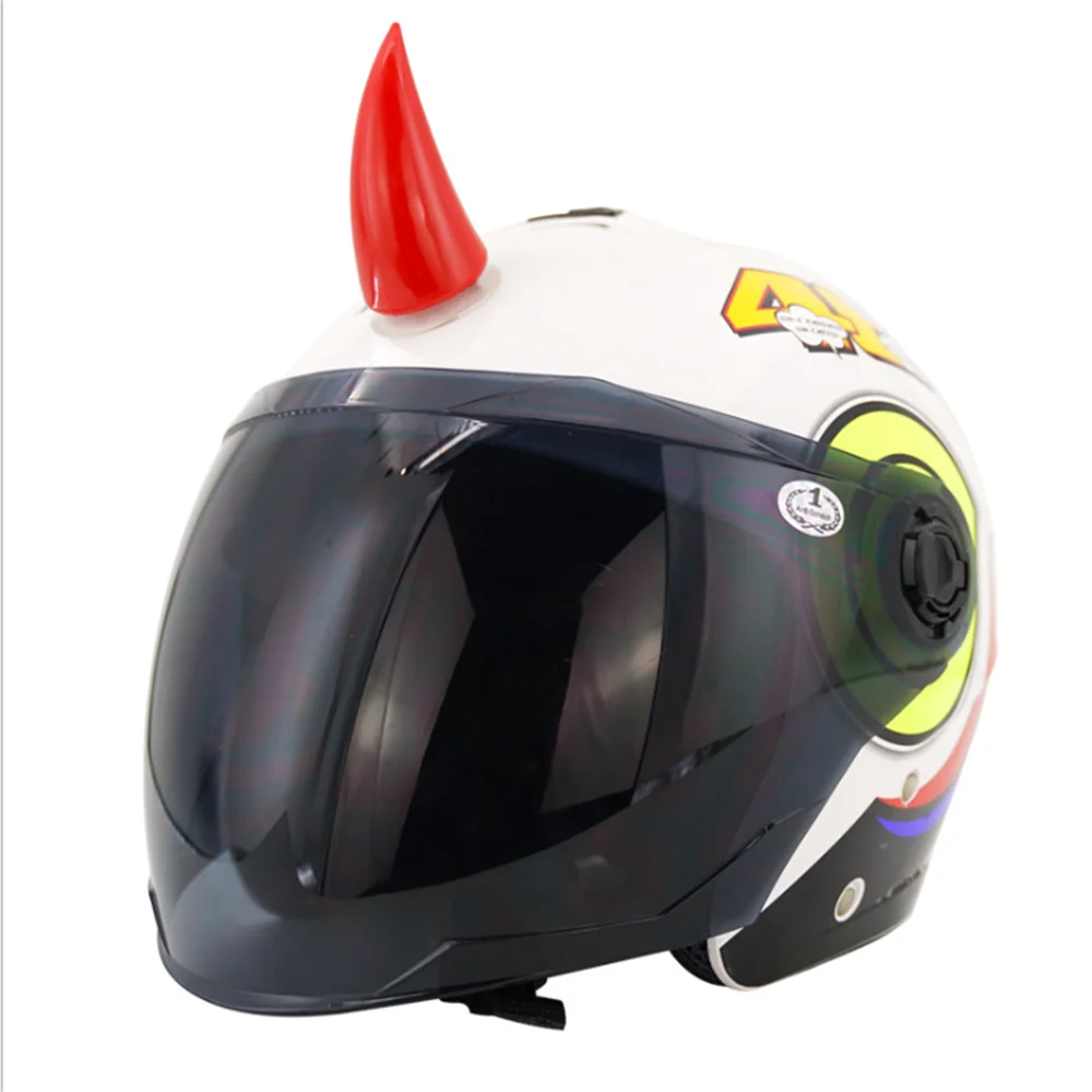 Devil Personality Retro Motorcycle Helmet Horn Sucker Horn Braid Decoration Modification Accessories