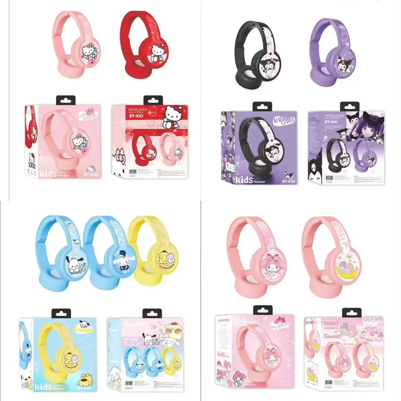 2024 New Wholesale Wireless Bluetooth Headphones Head-Mounted Cartoon Cute Computer Mobile Phone Music Stereo Headphones