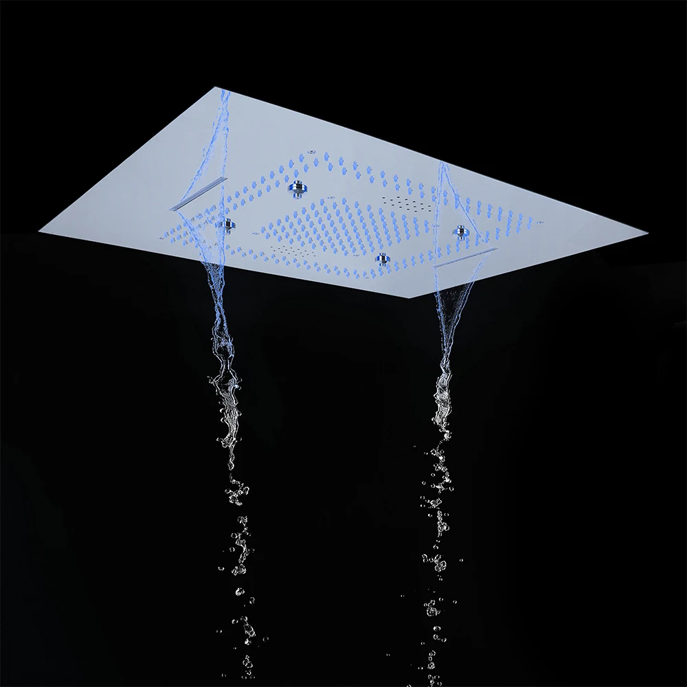 Ванная комната Светодиодная насадка для душа с эффектом комплект вставки под потолок Лейка из АБС термостатический клапан массаж тела струй
