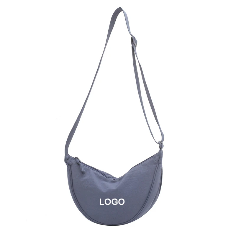 New style fashionable pleated nylon women underarm bag simple design polyester tote bag with adjustable belt