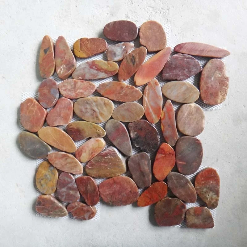 Outdoor and Indoor  floor tile mat pebble stone asian polished pebbles wash river stone wall tiles