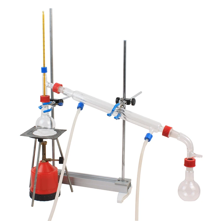 
Organic chemistry vacuum lab glassware glass distillation set apparatus with a protective storage box 