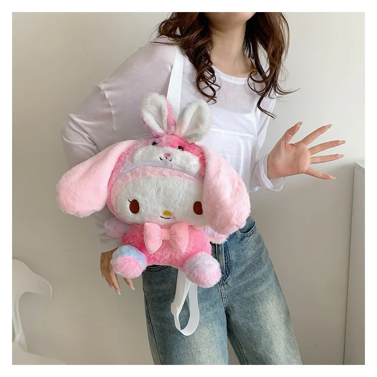 Jm New Cartoon  Colorful Kuro Plush Backpack Bags Colorful  My Melody Ladies Girls Shoulder Bags Plush Toys Wholesa
