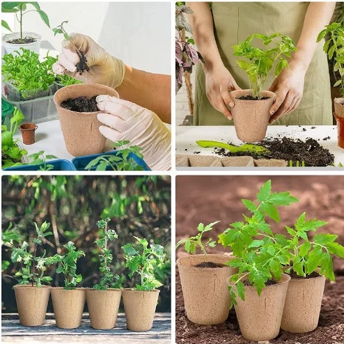 Garden Biodegradable Nursery Seeding Starter Tray Plant Cultivation Cup Peat Germination Pot Seedling Trays