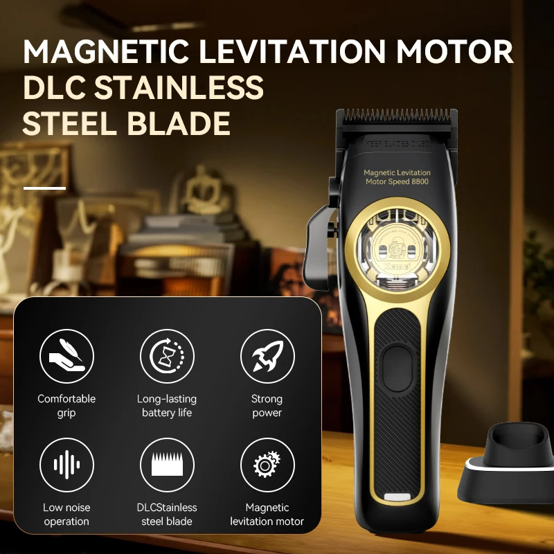 KM-2373 Manufacturer Professional Barber Trimmer Cordless Hair Trimmer Hair Cutting Clipper With Charging Base