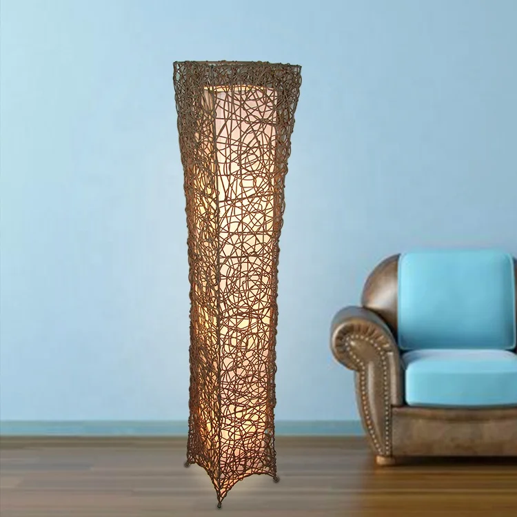rattan floor lamp