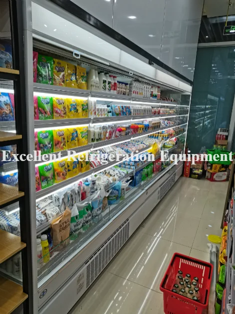 4 Feet 6 Feet 8 Feet commercial open chiller for cheese fruit and vegetable display fridge