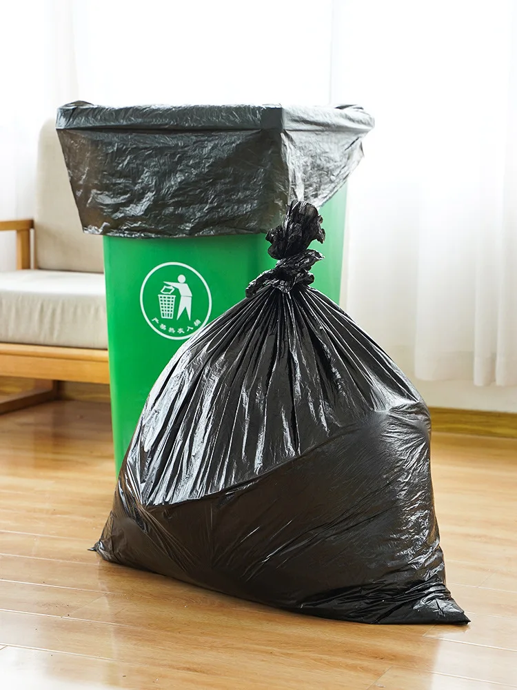 Customized Logo 90*110cm 20 microns 19g HDPE Plastic Zipper Trash Bag Secure for Household Use in Food Packaging Clothing