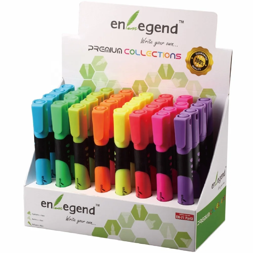 Promotional gift stationery sets fluorescent ink color text marker highlighter marker pen