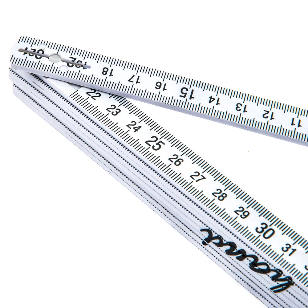 Multifunctional 2m Plastic Folding Ruler 10-Fold Extension with Flexible Scale Measuring Tool