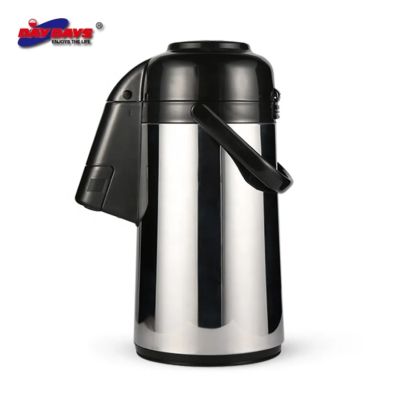 Sunlife 3.0L Stainless Steel Press Air Pump Pot Glass Refill vacuum flasks & thermoses Large Capacity coffee & tea pot kettle