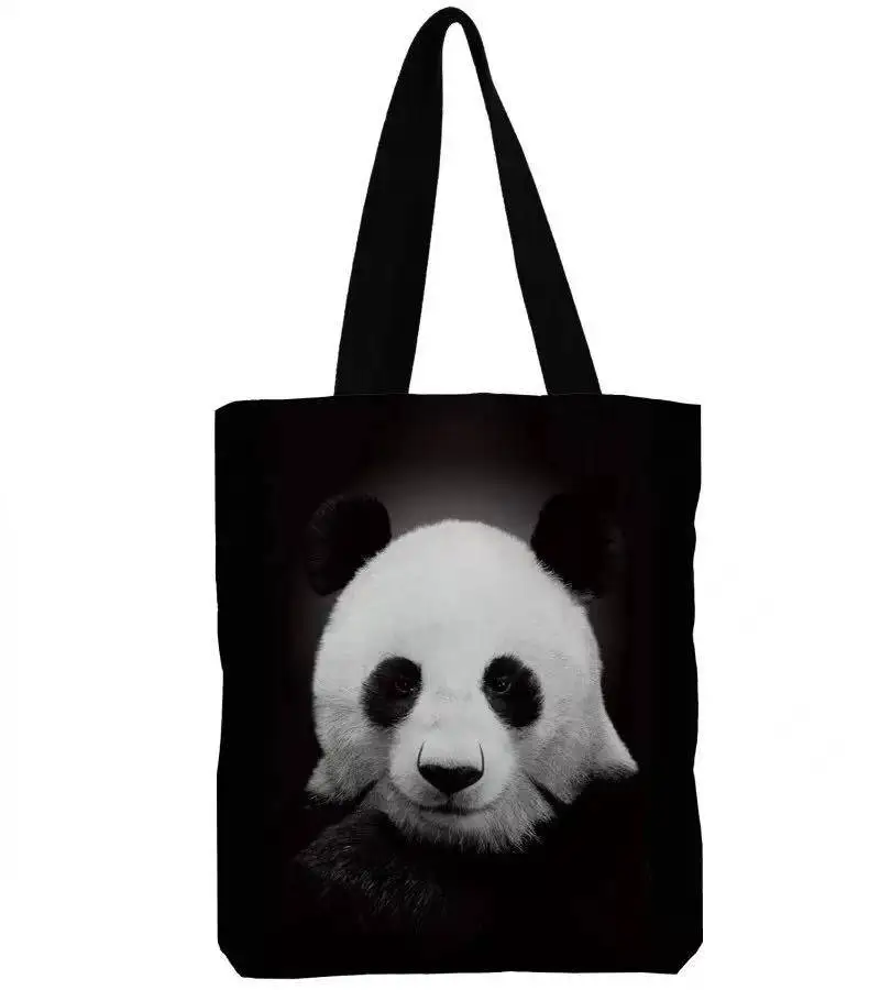 
2021 panda pattern handbag ladies shopping shoulder bag large capacity canvas bag 