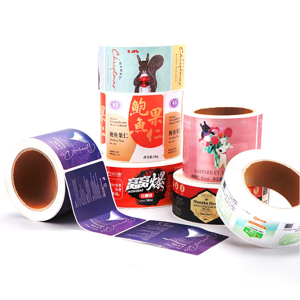 China factory wholesale different materials customized jelly food packaging labels roll sticker