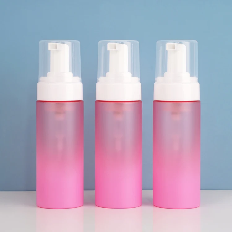 Hot Stock Pink Matte Soap Foam Pump Bottle Empty Refillable Hand Soap Dispenser 150 ml Cleansing Mousse Bottle Packaging