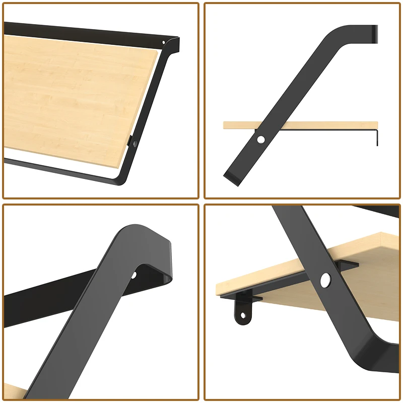 WIREKING Modern Low Price Hanging Metal and Wood Wall Mounted Rack Shelf  Storage Rack for Bedroom Living Room