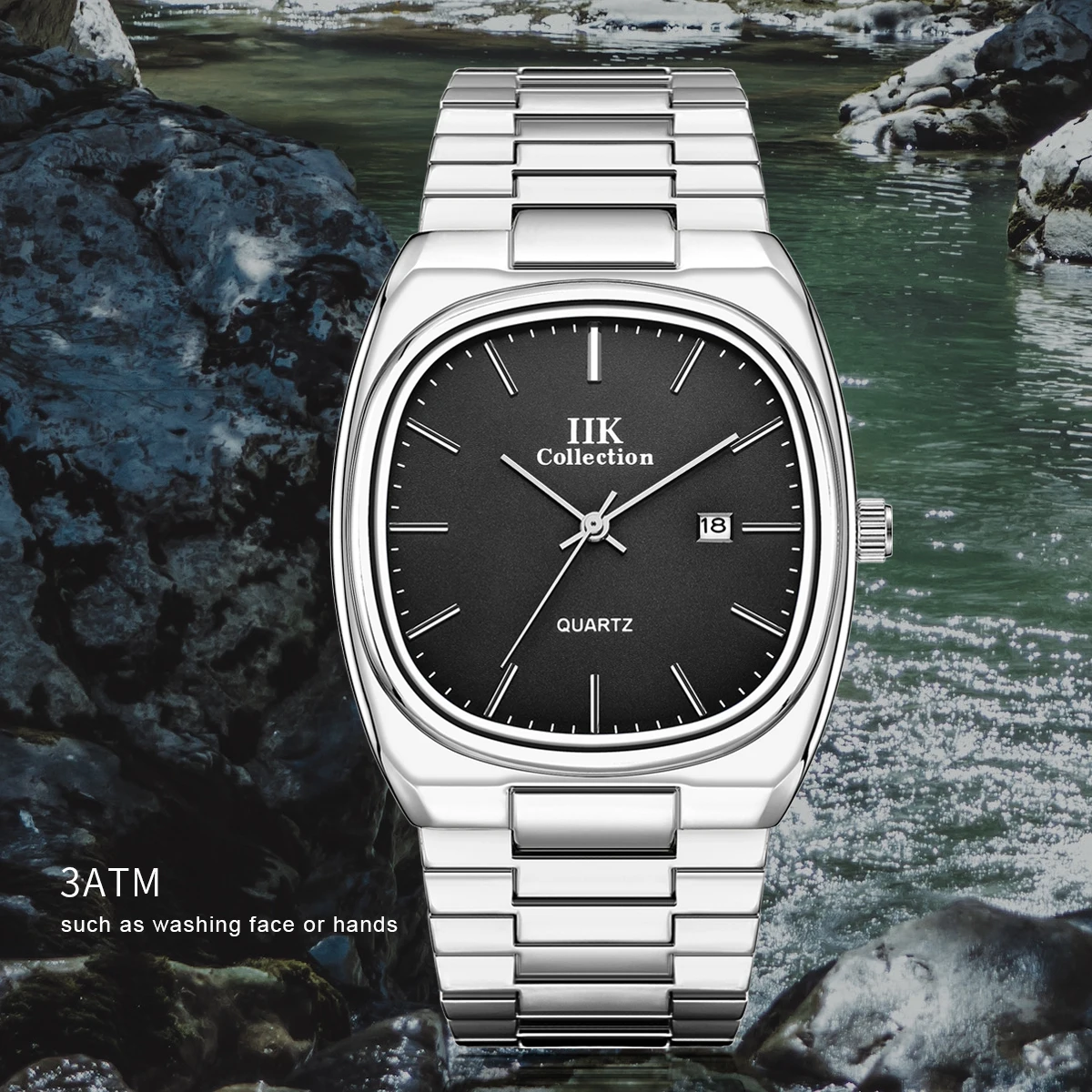 IIK 1388 Couple Watches Alloy Waterproof Calendar Luxurious Men Watches Quartz Lady Watch