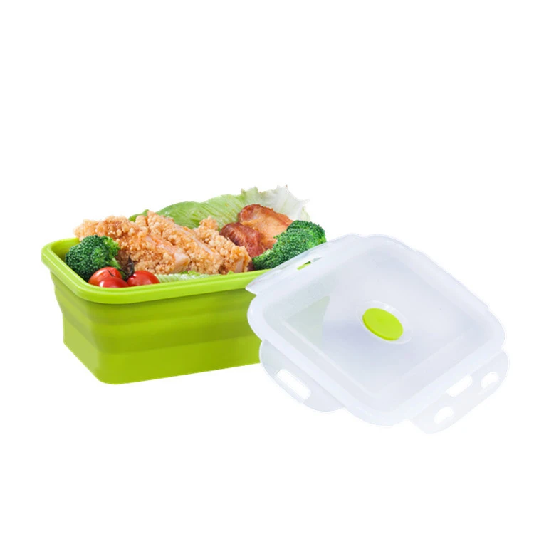 Air Tight Microwave Safe Eco Friendly Take Away Collapsible Foldable Silicone Kitchen Refrigerated Baby Food Storage Container