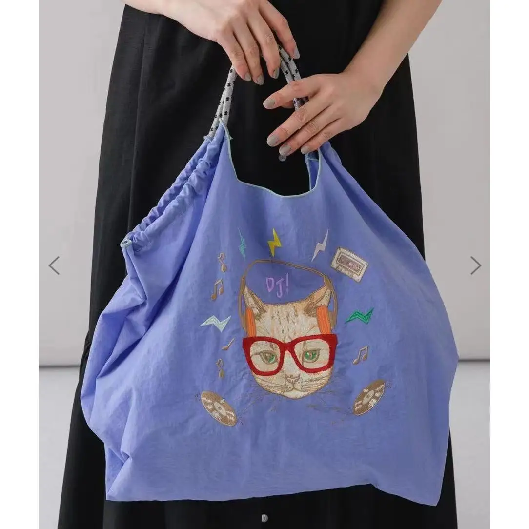 Reusable Shopping Bag Machine Brand Trash Handbag Non Woven Zipper Women Plastic Bag Zip Lock Mesh Paris Women Bag