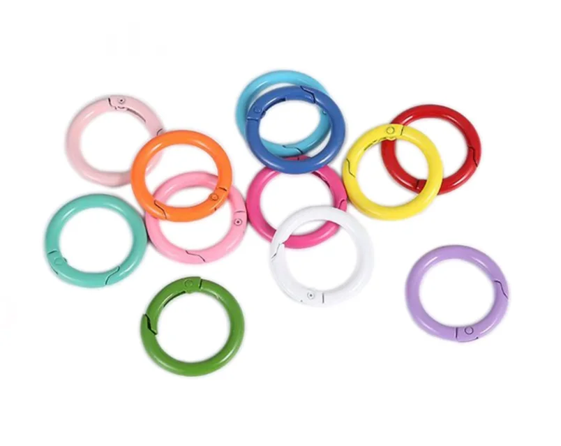 Wholesale 100pcs Round O Ring Shape Key Clips Buckles Keychain Lock Carabiner