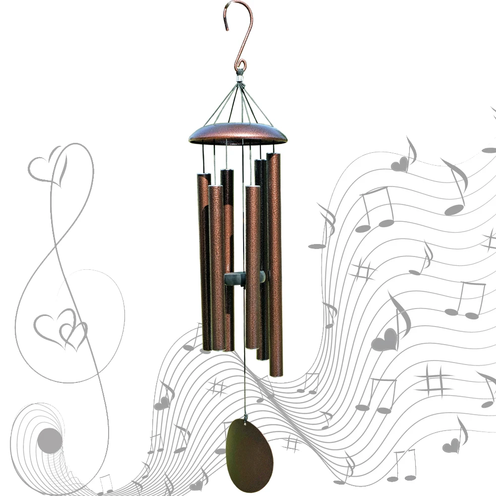 Wind Chimes Outdoor Deep Tone, 36 in Memorial Wind Chimes Large with 6 Heavy Tubes, Large Deep Tone Wind Chimes Outdoor for Gard