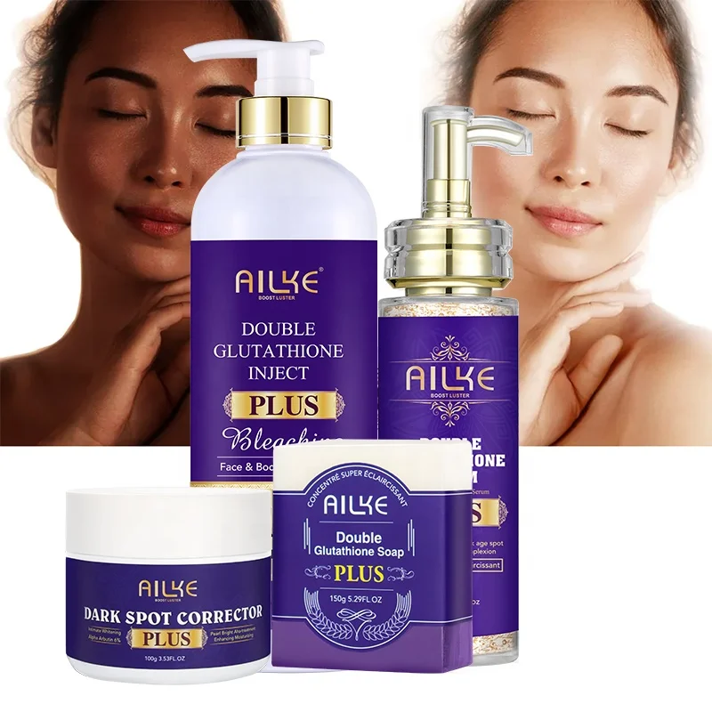 2024 Organic Glowing Double Glutathione 4K Plus Vegan Face Cream Brightening Beauty Products Whitening Skin Care Set (New)